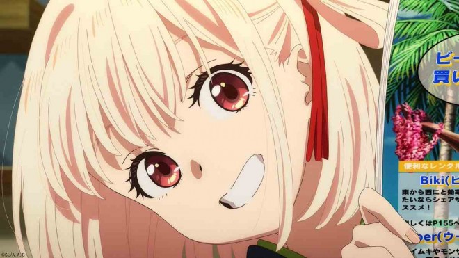 A preview still from Lycoris Recoil: Friends are thieves of time